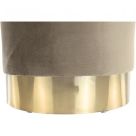 Puff, szürkésbarna TAUPE Velvet anyag/gold króm-arany, ANIZA