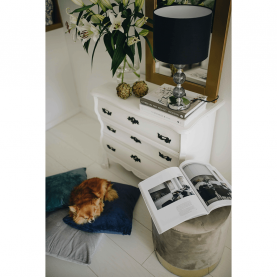 Puff, szürkésbarna TAUPE Velvet anyag/gold króm-arany, ANIZA