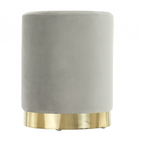 Puff, szürke Velvet anyag/gold króm-arany, ALAZ