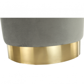 Puff, szürke Velvet anyag/gold króm-arany, ALAZ