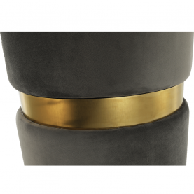 Puff, szürkésbarna Velvet anyag/arany festés, VIZEL