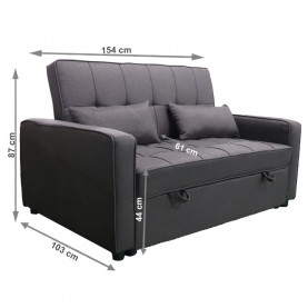 Kinyitható kanapé, barna, FRENKA NEW