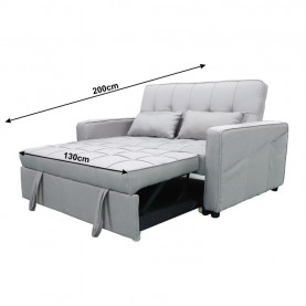 Kinyitható kanapé, szürke, FRENKA BIG BED NEW
