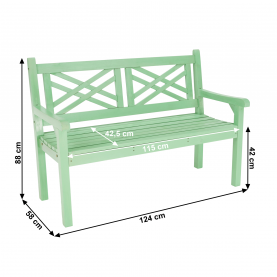 Fából készült kerti pad, neo mint, 124 cm, FABLA