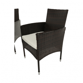 Kerti 5-részes rattan szett, sötétbarna/bézs, RANDEL