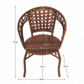 Kerti rattanszett 1+2, barna, JARUB Kerti rattanszett 1+2, barna, JARUB