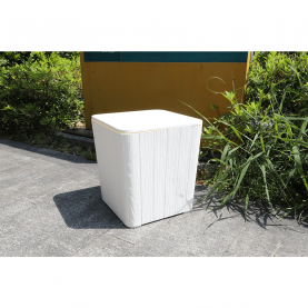 Kerti tároló doboz/kisasztal, fehér, IBLIS