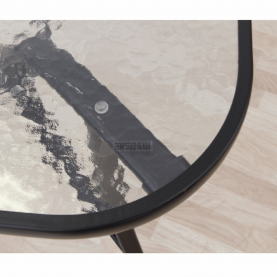 Étkezőasztal, edzett üveg/acél, 150x90 cm, PASTER