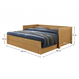 Kinyitható ágy, tölgy, Goreta Kinyitható ágy, tölgy, Goreta