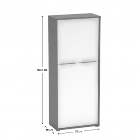 Polcos szekrény, grafit/fehér, RIOMA  NEW TYP 07
