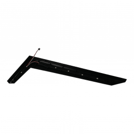Gamer asztal/számítógépasztal, RGB LED világítással, fekete/piros, MACKENZIE 140cm