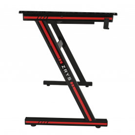Gamer asztal/számítógépasztal, fekete/piros, MACKENZIE 120cm