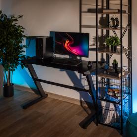 PC asztal/gamer asztal, fekete, JADIS
