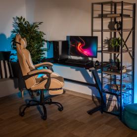 PC asztal/gamer asztal, fekete, JADIS