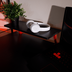 Számítógépasztal/gamer asztal, piros/fekete, LATIF