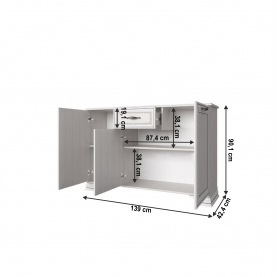 Kombinált komód 3D1S, woodline bézs, TIFFY 08