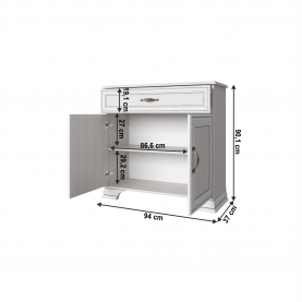 Komód 2d1s fiókkal, DTD laminált, woodline bézs, TIFFY 07