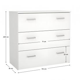 Komód, fehér, GARBO 3
