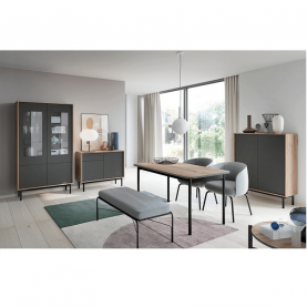 Komód, tölgy jaskson hickory/grafit, BERGEN BKD104