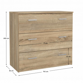 komód, tölgy sonoma, GARBO 3