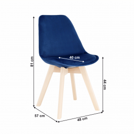 Szék, kék Velvet anyag /bükk, LORITA