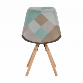 Étkezőszék, patchwork mentol/barna, GLORIA