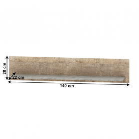 Polc, homok tölgy/szürke, BARIA 140