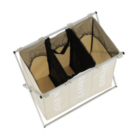 szövet szennyestartó kosár, szürke-bézs, LAUNDRY TYP 3