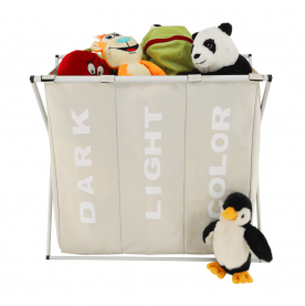 szövet szennyestartó kosár, szürke-bézs, LAUNDRY TYP 3