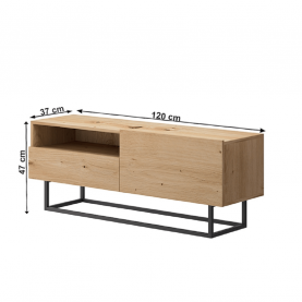 RTV asztal lábazat nélkül, tölgy artisan, SPRING ERTVSZ120