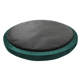 Puff, zöld Velvet anyag/ezüst króm, DARON