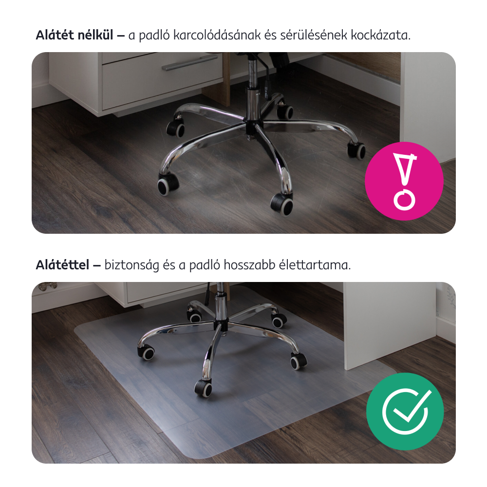 Védőalátét a szék alá, átlátszó, 120x120 cm, 0,8 mm, ELLIE NEW TYP 8 Védőalátét a szék alá, átlátszó, 120x120 cm, 0,8 mm, ELLIE NEW TYP 8