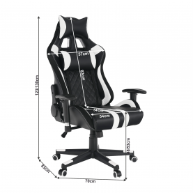 Irodai/gamer szék RGB háttérvilágítással, fekete/fehér/színes minta, ZOPA
