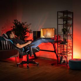 Irodai/gamer szék RGB háttérvilágítással, fekete/fehér/színes minta, ZOPA