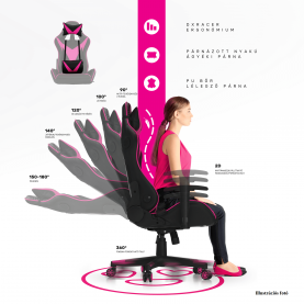 Irodai/gamer szék Bluetooth hangszórókkal, fekete/piros, CARPI