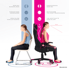 Irodai/gamer szék Bluetooth hangszórókkal, fekete/piros, CARPI