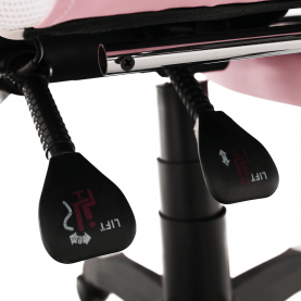 Irodai/gamer szék RGB LED világítással, rózsaszín/fehér, JOVELA
