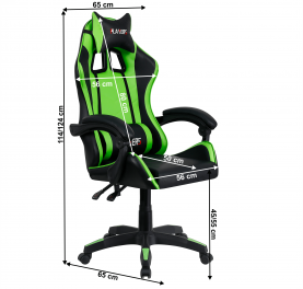 Irodai/gamer szék, zöld/fekete, JAMAR