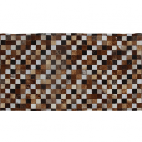 Luxus bőrszőnyeg, barna/fekete/fehér, patchwork, 200x304, bőr TIP 3