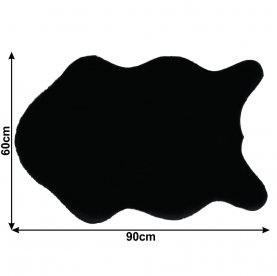 Műszőrme, fekete, 60x90, RABIT NEW  TYP 1