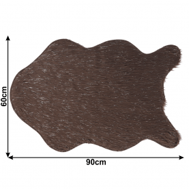 Műszőrme, szürke-barna-taupe/ezüst, 60x90, FOX TYP 4