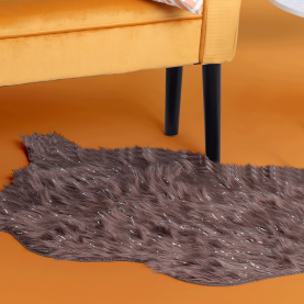 Műszőrme, szürke-barna-taupe/ezüst, 60x90, FOX TYP 4