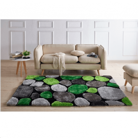Szőneg, zöld/szürke/fekete, 120x180, PEBBLE TYP 1