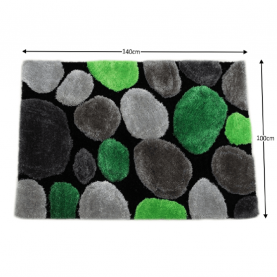 Szőneg, zöld/szürke/fekete, 100x140, PEBBLE TYP 1