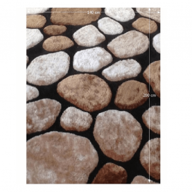 Szőnyeg, barna/fekete, 140x200, PEBBLE TYP 2