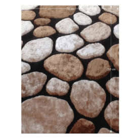 Szőnyeg, barna/fekete, 70x210 , PEBBLE TYP 2