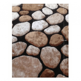 Szőnyeg, barna/fekete, 200x300 , PEBBLE TYP 2