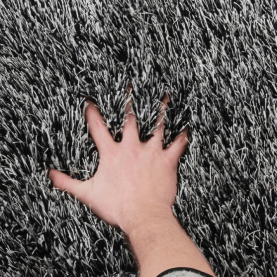 Szőnyeg, fehér-fekete, 200x300, VILAN