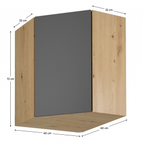 Felső szekrény, artisan tölgy/szürke matt, LANGEN G60N Felső szekrény, artisan tölgy/szürke matt, LANGEN G60N