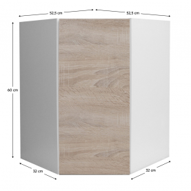 Felső sarokszekrény, tölgy sonoma, LINE Felső sarokszekrény, tölgy sonoma, LINE